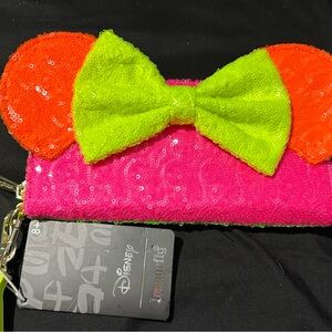 Disney Minnie Mouse Sequin Wallet - Pink, Orange, and Yellow